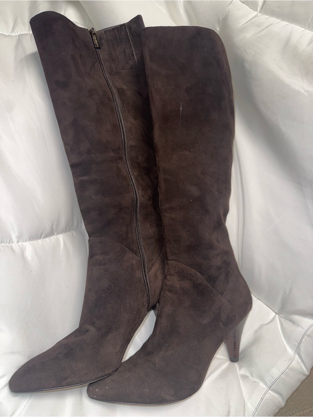 Via Spiga Dark Brown Suede Over-the-Knee Heeled Boots